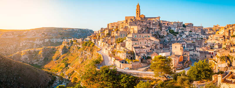Grottstaden Matera i Apulien,Italien.